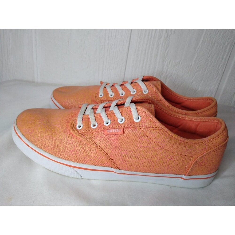 VANS Atwood Womens Sz 8 Low Coral White Henna Print Canvas Sneakers Shoes - Picture 4 of 9